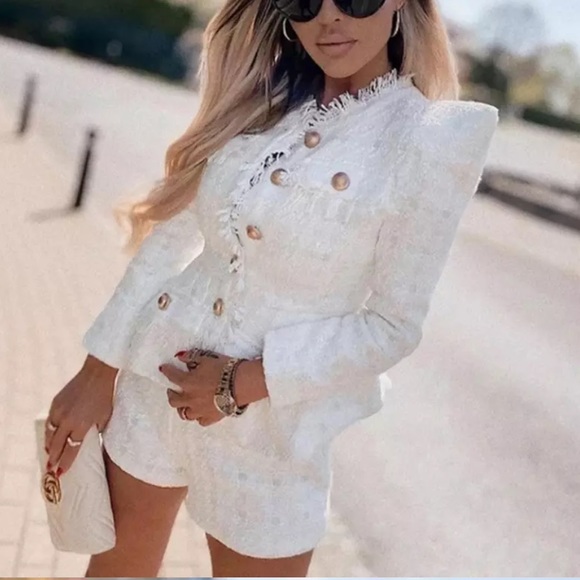 🎉 Turn heads at any event with this stunning white tweed set! - Picture 14 of 16